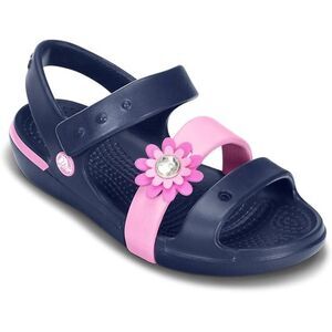 Blue and Pink Keeley Petal Charm Crocs Girls Water Sandal, Toddler Size 5